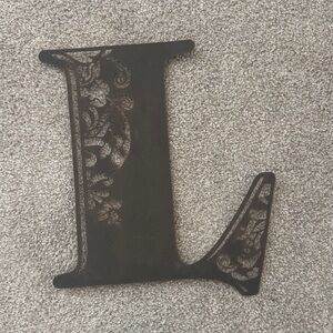 Decorative Black Metal Letter 'L'